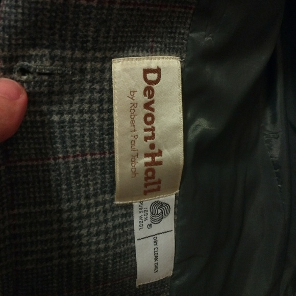 Vintage Devon Hall Gray with Red Striped Jacket - Picture 3 of 4